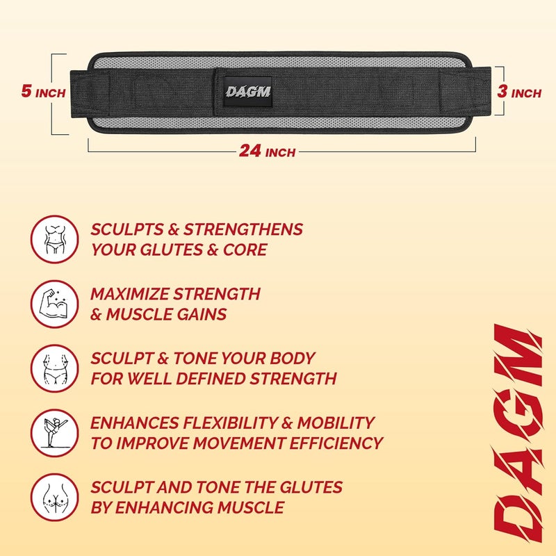 DAGM Hip Thrust Belt for Dumbbells heavy, Secure Glute Trainer with Non-Slip Extra Padding That Protects Your Hips - Ideal for Gym & Home Workouts - Use with Heavy Duty Kettlebells, Dumbbells, & Plates Hold up to 500 lbs - Image 5